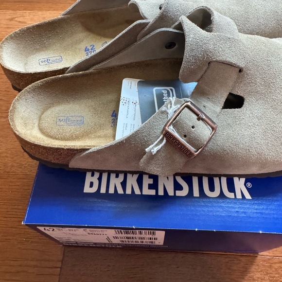 Birkenstock Taupe Boston Clogs - Picture 3 of 5